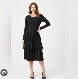 Luluroe Georgia Tiered Dress In Black Sz M
